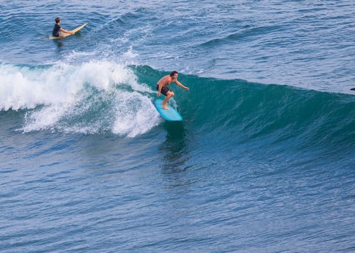 Longboard surfing