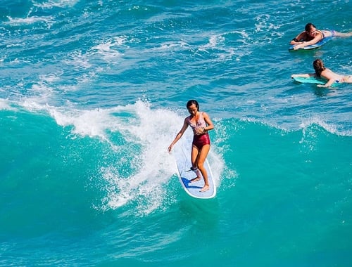 Surfing a Longboard