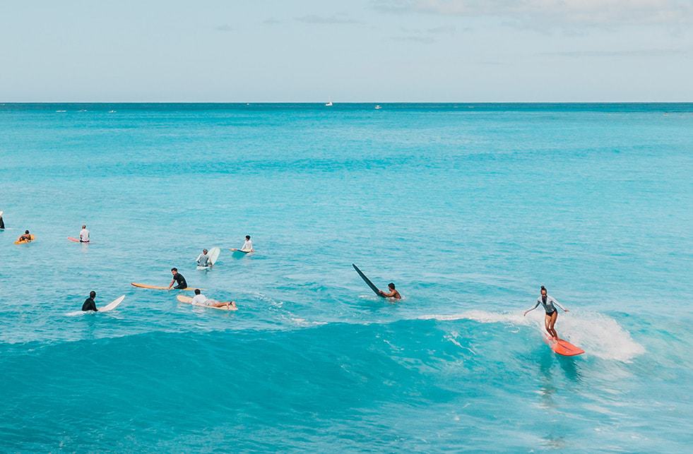 surfing unbroken waves