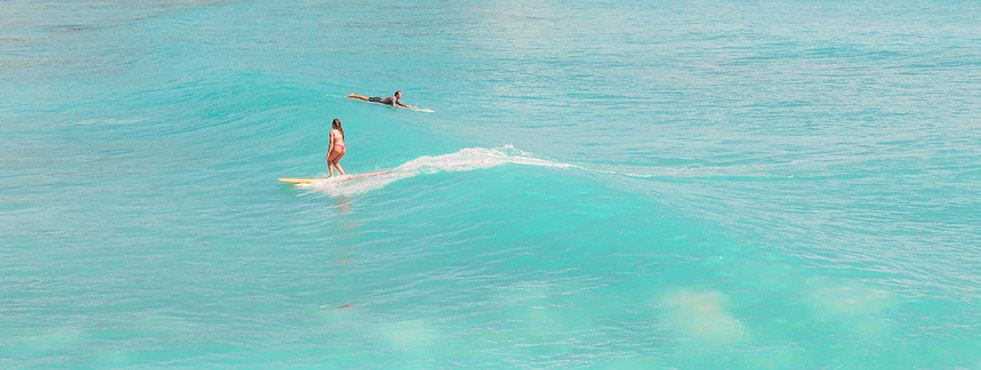 surfing green waves