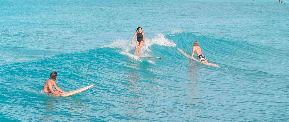 surfing green waves