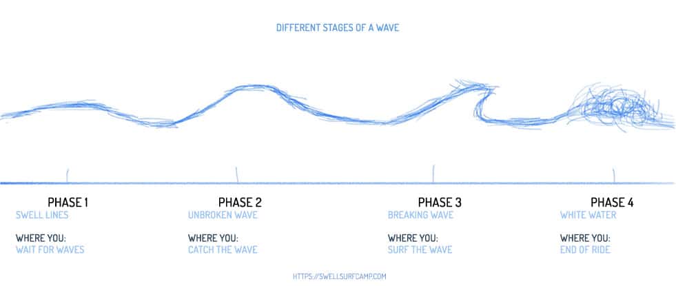 stages of surfing waves