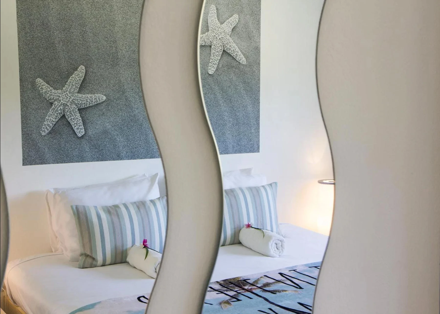 Calm palette, generous beds